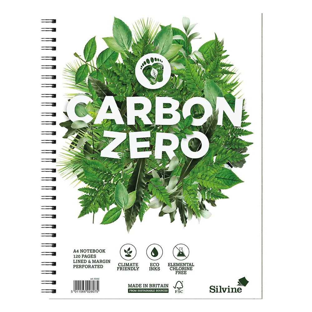 Silvine Carbon Zero Twin Wire Notebook 120 Pages Ruled With Margin - Nail Gallerys