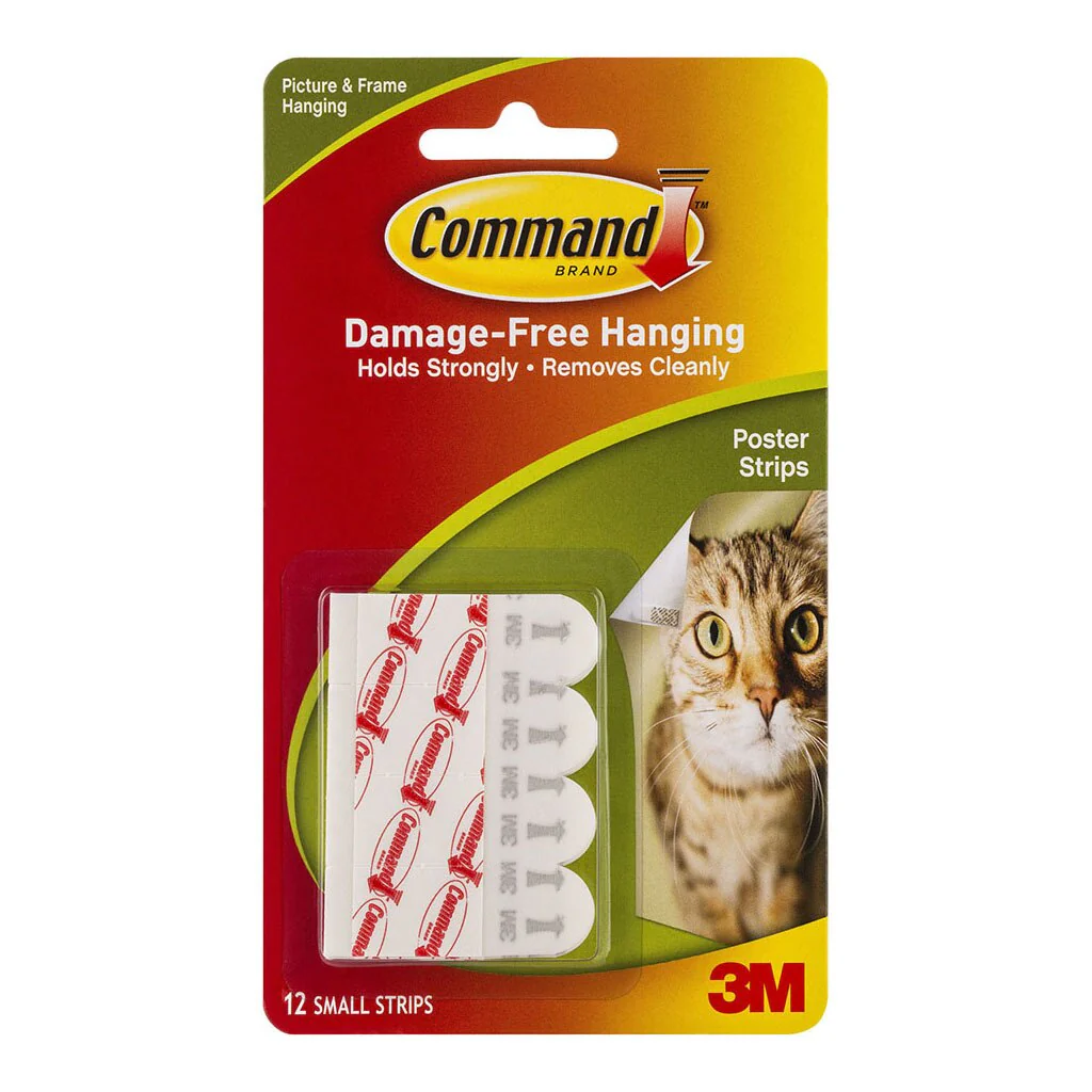 Command Strips Poster 17024 Small White Pack Of 12 - Nail Gallerys