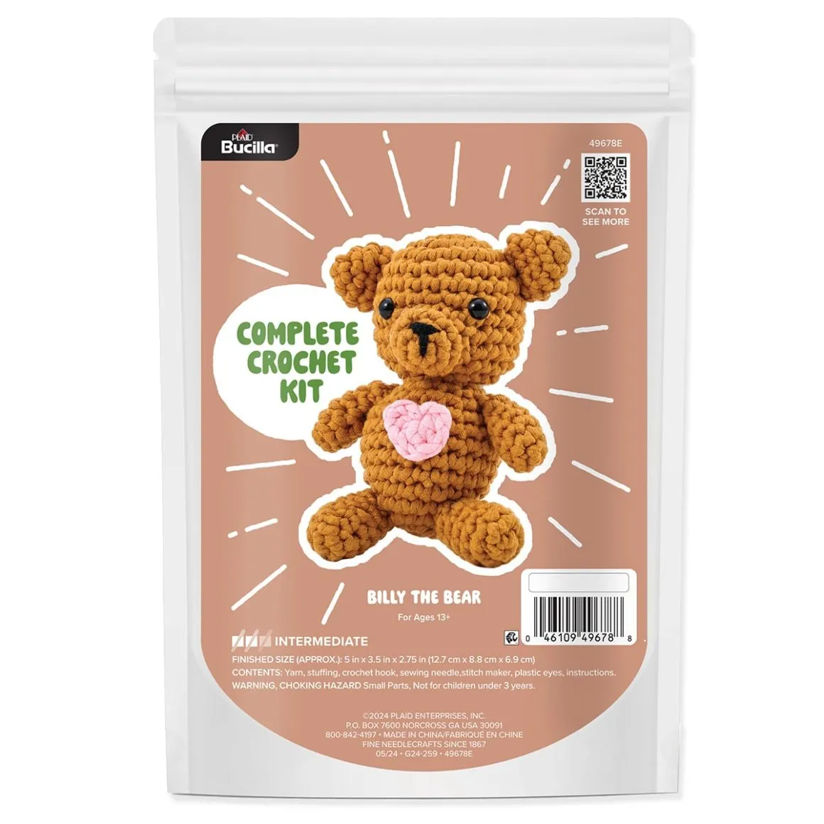 Bucilla Large Billie the Bear Amigurumi Kit - Nail Gallerys