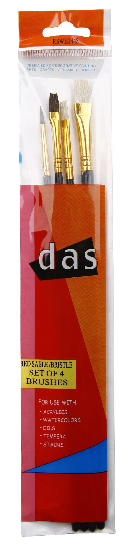 Das Brush Set Rswb2448 Red Sable/bristle Set - Nail Gallerys