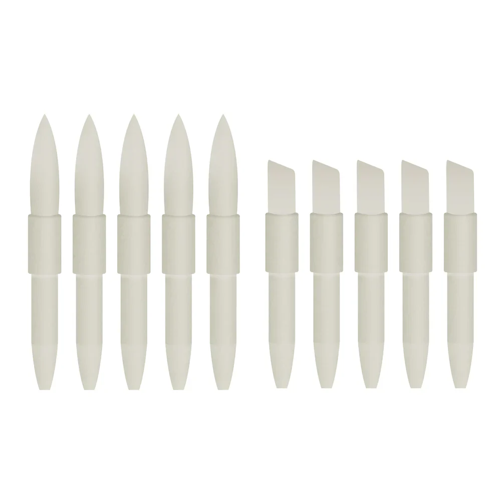 Couture Creations Twin Tip Alcohol Ink Marker Replacement Tips (5 Flexible Brush Tips, 5 Firm Chisel Tips) - Nail Gallerys