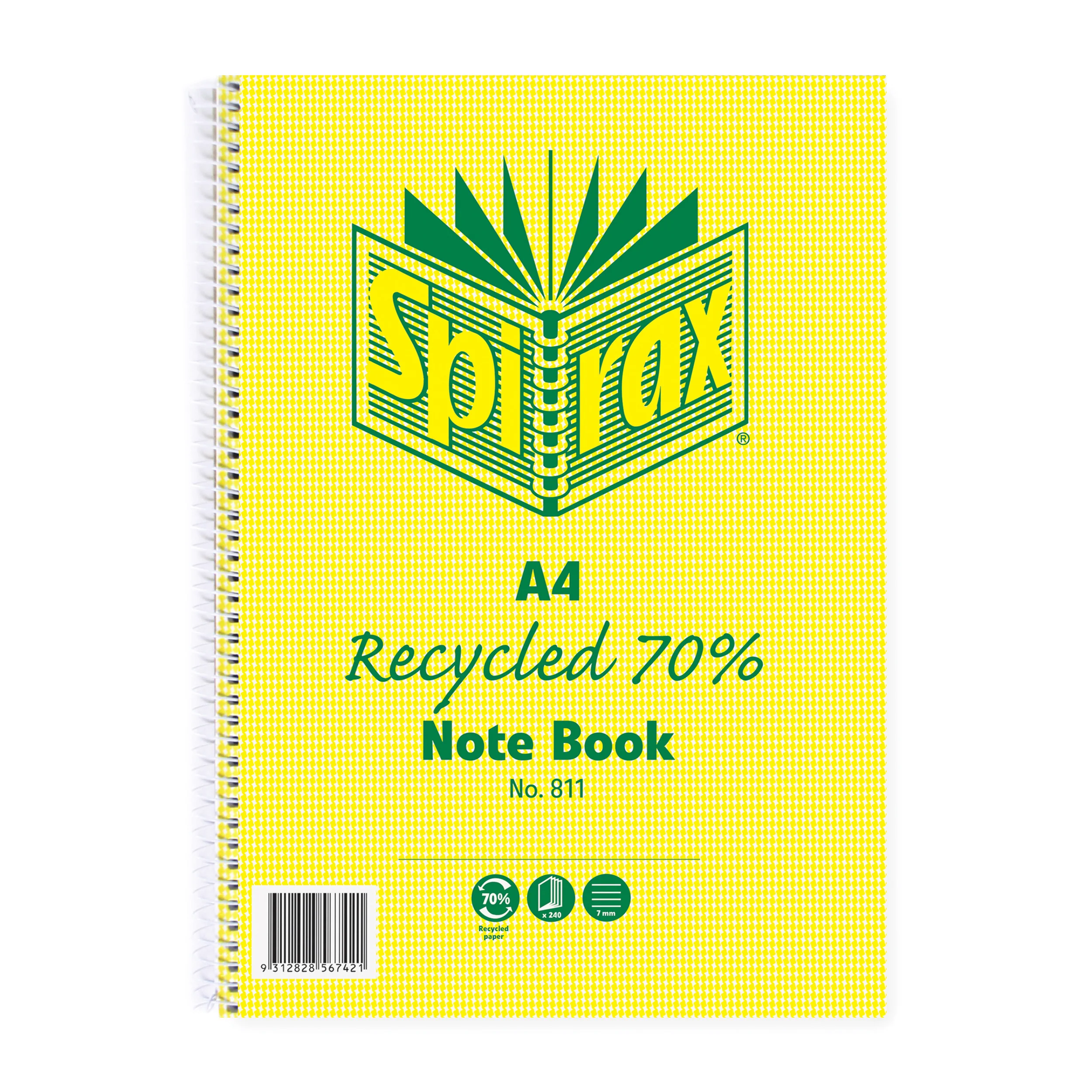 Spirax 811 Recycled Notebook A4 240 Page - Pack Of 5 - Nail Gallerys