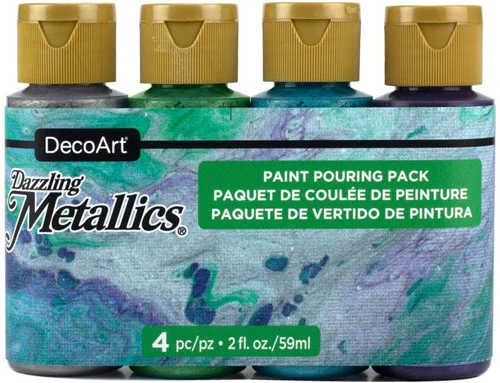 Decoart Dazzling Metallics Paint Pouring Set Of 4 - Nail Gallerys
