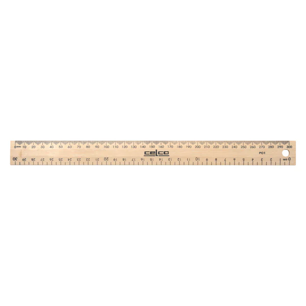 Celco Ruler 30cm Wood Metric Drilled - Nail Gallerys