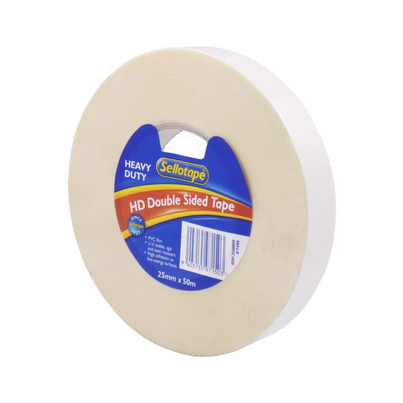 Sellotape Heavy Duty Double Sided Pvc Tape 25mm X 50m - Nail Gallerys