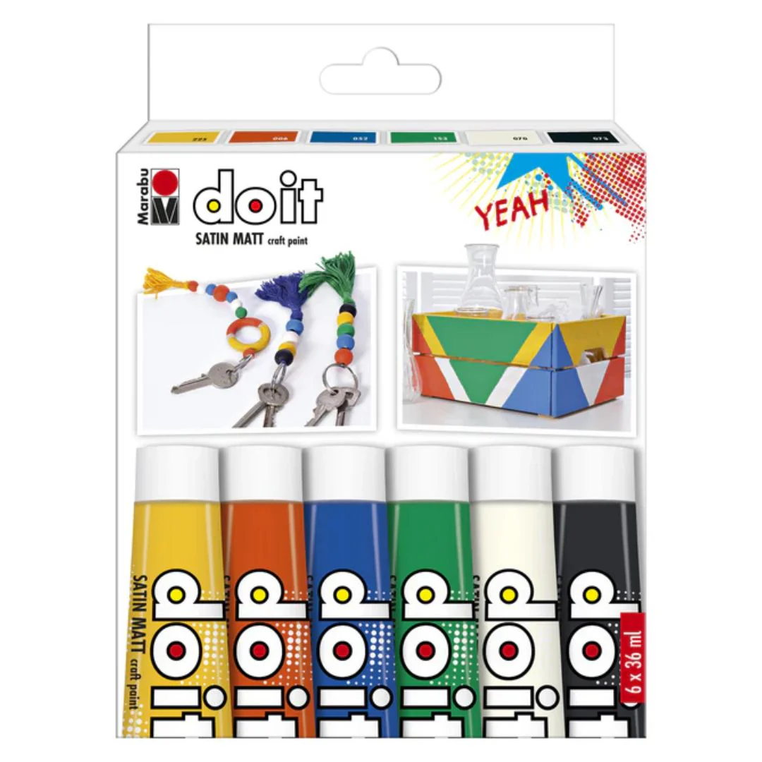 Marabu Do It Craft Paint Set 6x36ml - Nail Gallerys