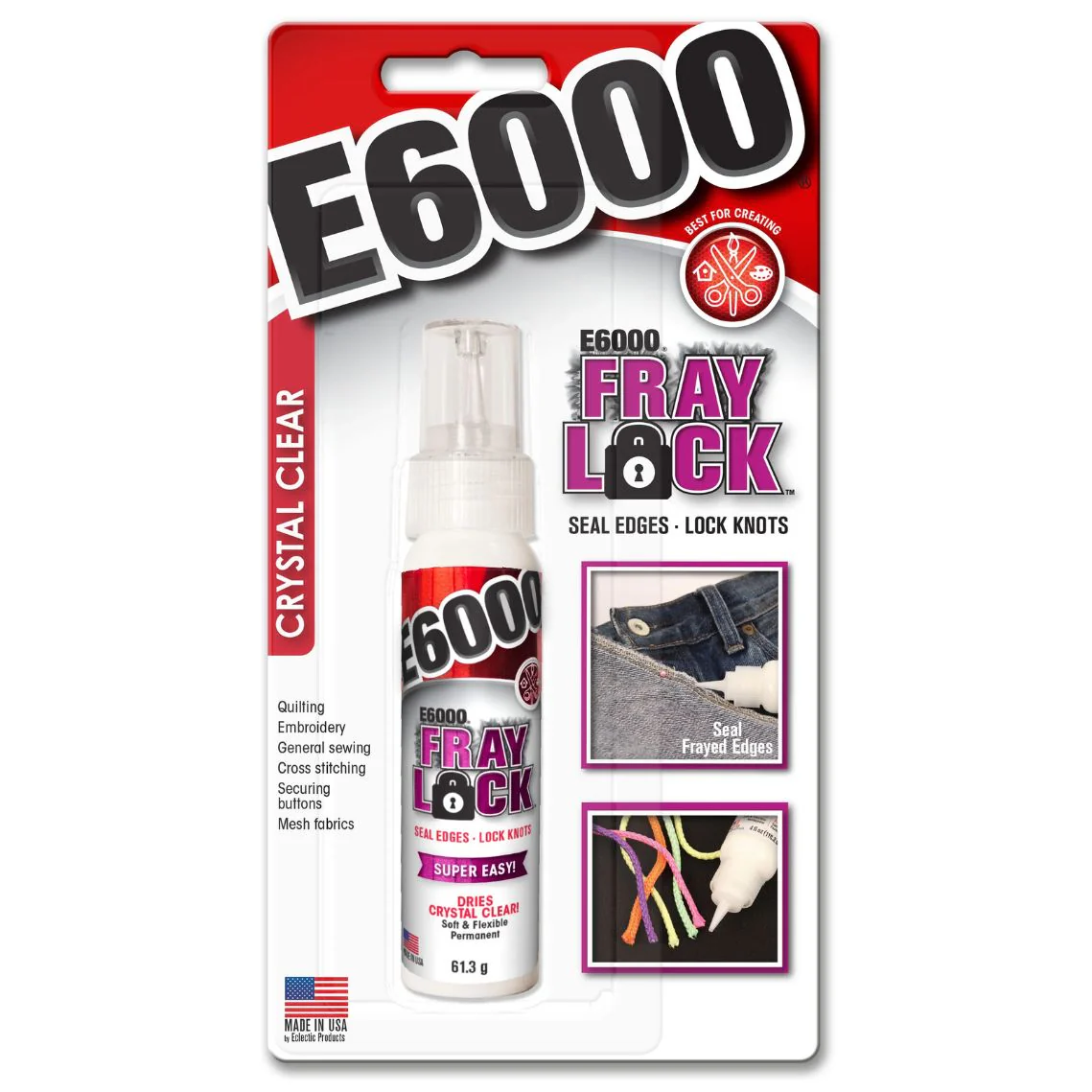 E6000 Crystal Clear Fray Lock Clear Glue 59.1ML - Nail Gallerys