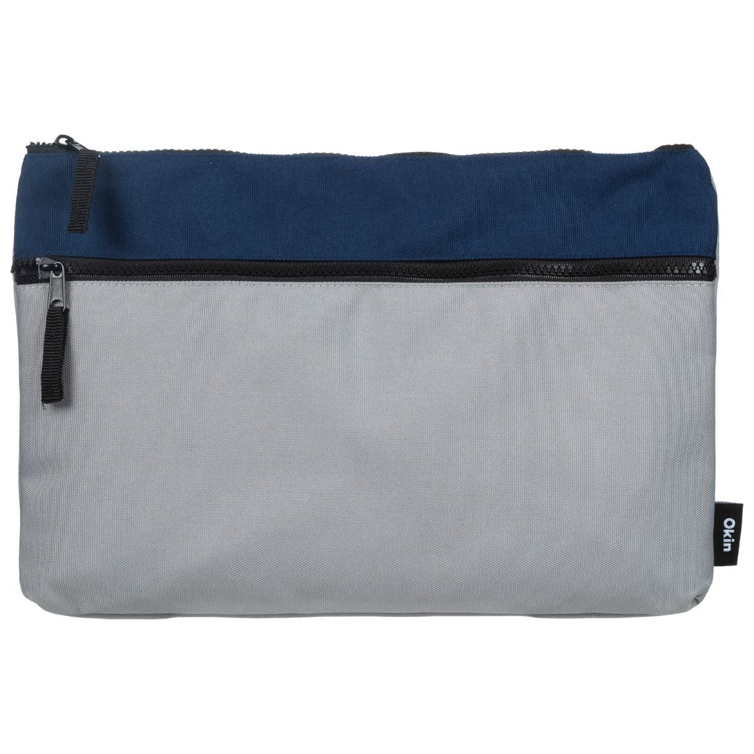Okin Pencil Case 2 Zip Blue Grey - Nail Gallerys