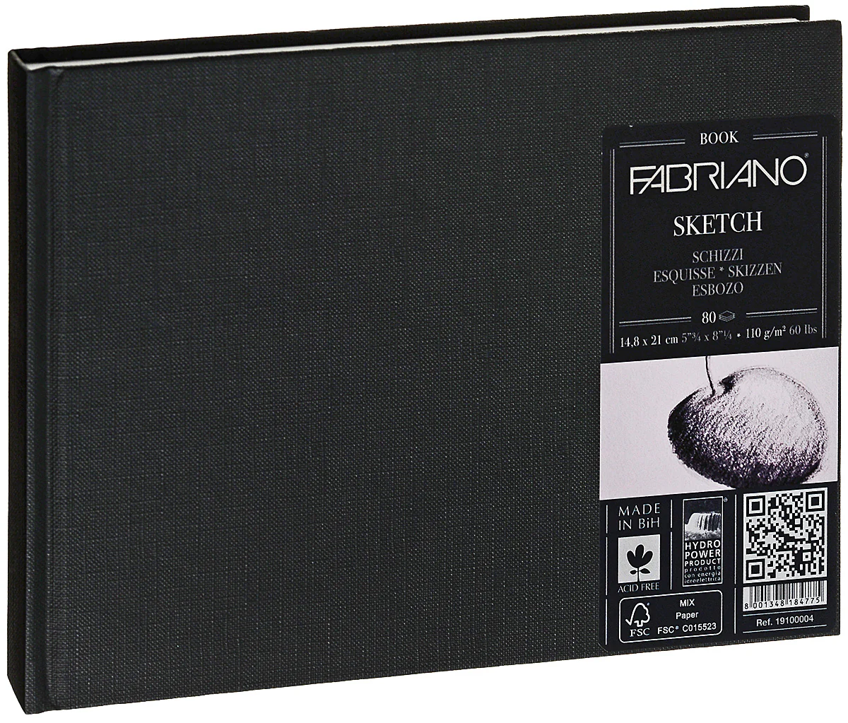 Fabriano 110gsm A5l Bound 80 Sheet Sketchbook - Nail Gallerys