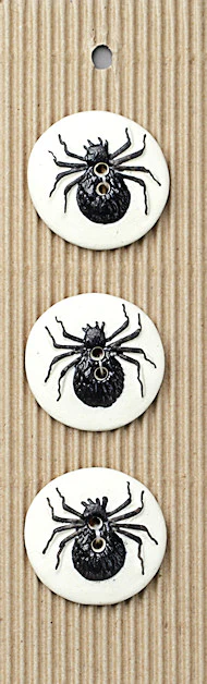 Incomparable Buttons - Round Spiders - Card of 3 - Nail Gallerys