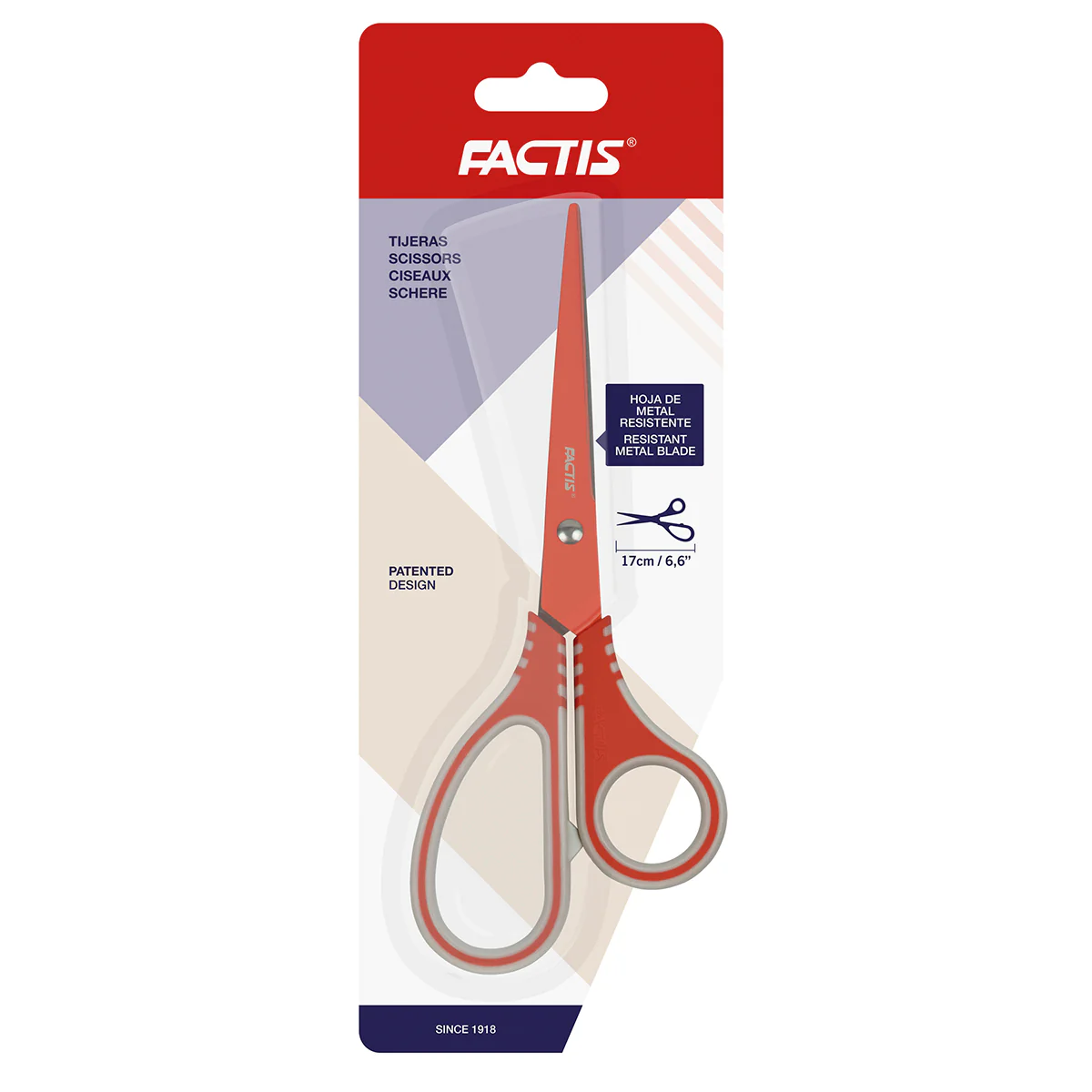 Factis 170mm Red Handle Scissors - Nail Gallerys