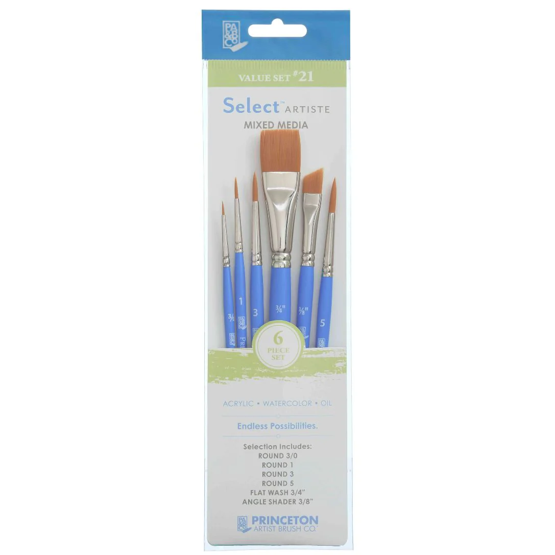 Princeton Select Artiste Brush Set No. 21 - Set of 6 - Nail Gallerys