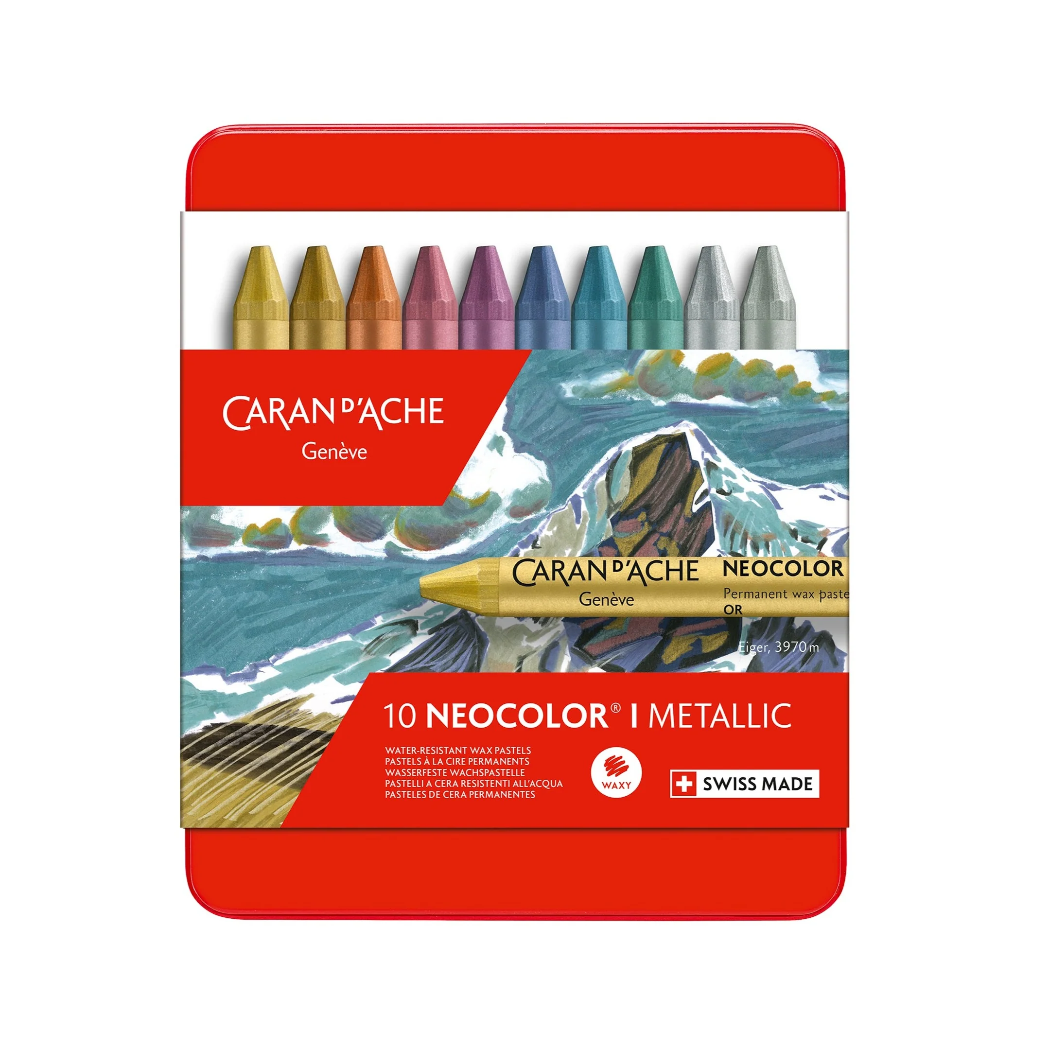 Caran D'ache Neocolor 1 Oil Pastel Set of 10 Metallics - Nail Gallerys