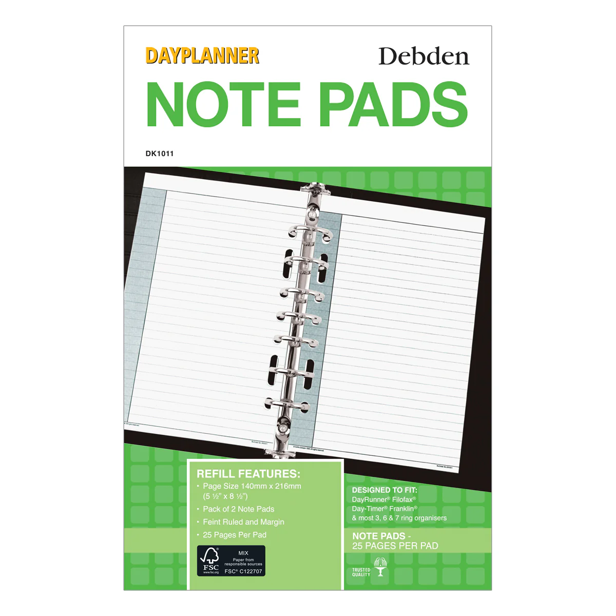 Debden Desk Note Pads Dayplanner Refill 2 Pack - Nail Gallerys