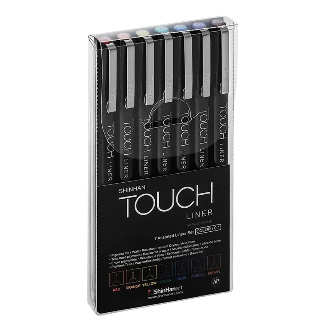 ShinHan Touch Liner Set of 7 Colours 0.1MM - Nail Gallerys