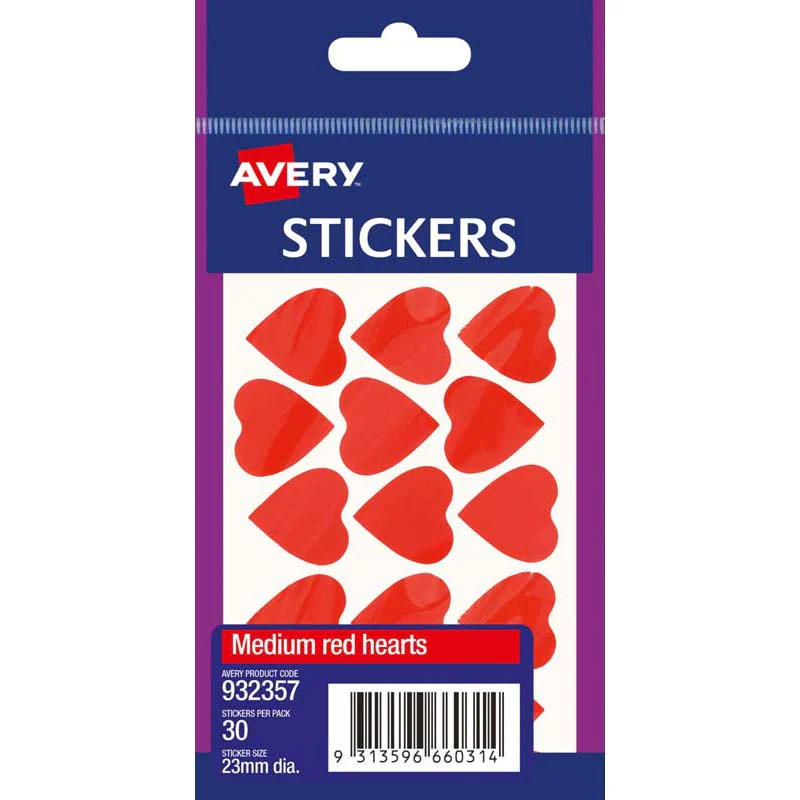 Avery Label Hearts Medium 30 Pack - Nail Gallerys