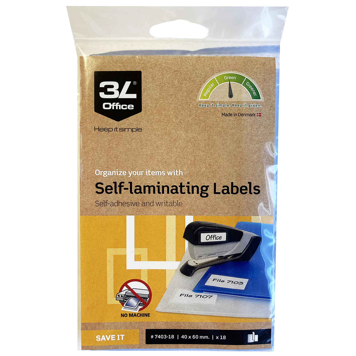3L Self Laminating Labels 40x60mm 3up 6 Sheets - Pack Of 18 - Nail Gallerys