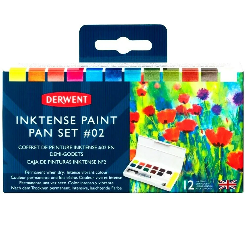 Derwent Inktense 12 Pan Paint Palette 2 - Nail Gallerys
