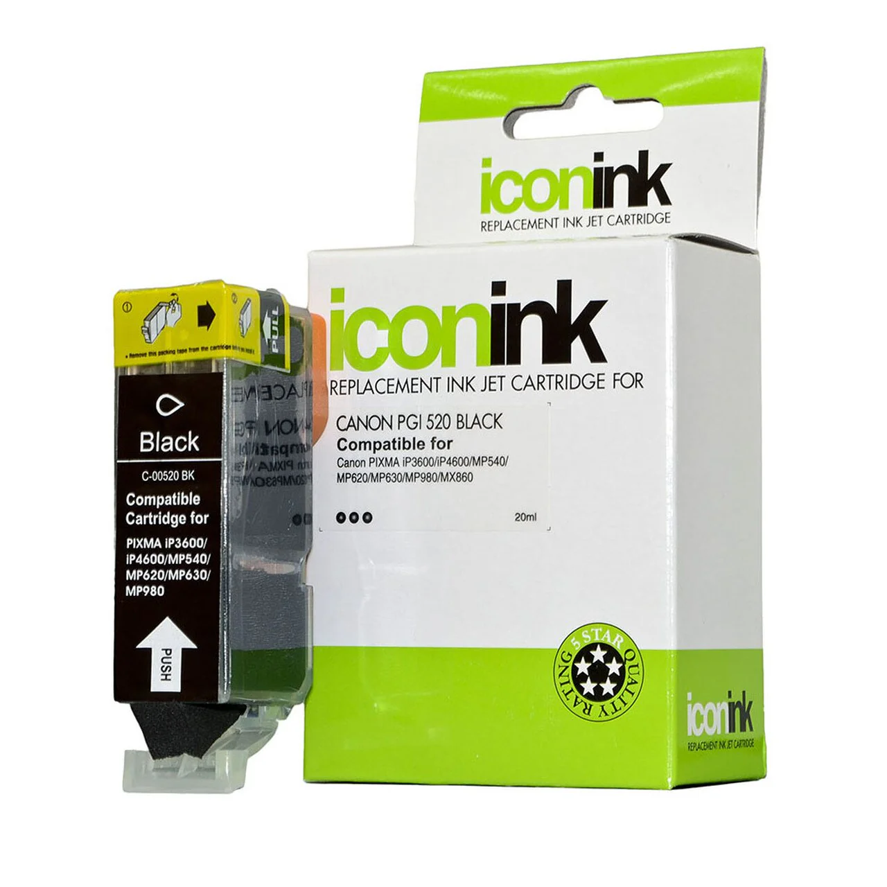 Icon Compatible Canon Pgi 520 Black Ink Cartridge - Nail Gallerys