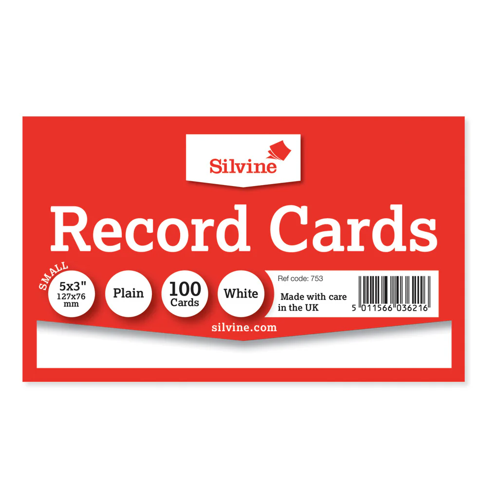 Silvine Record Cards 5x3