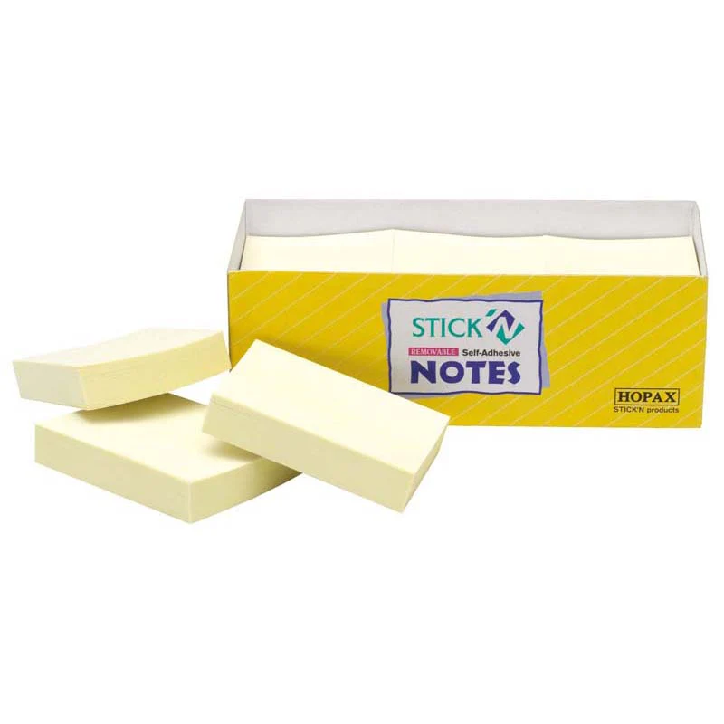 Stick'n Note Yellow 38x50mm 100 Sheet Pad Pack Of 12 - Nail Gallerys