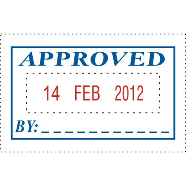 Deskmate Self-inking Dater Stamp Approved & Date Blue/red - Nail Gallerys