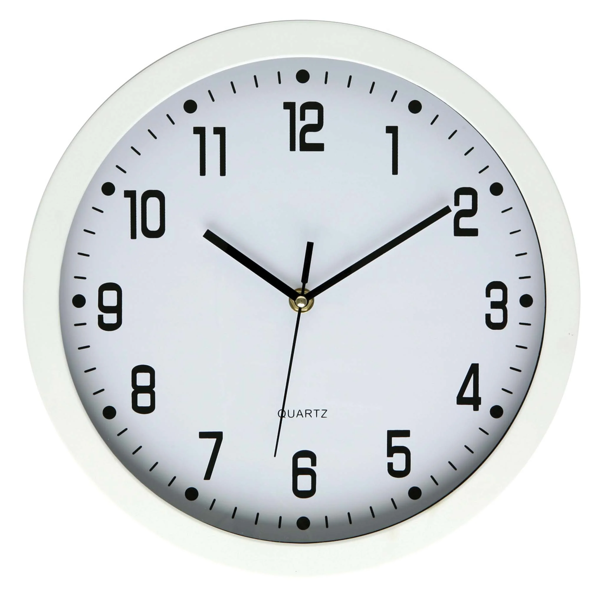 Dixon Clock Wall Round Glass Face White 30cmx30cm - Nail Gallerys