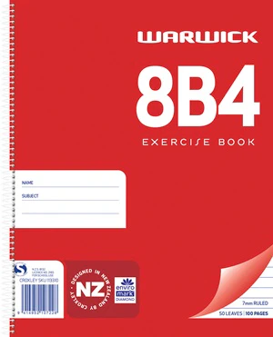 Warwick Notebook 8b4 50 Leaf Spiral Ruled 7mm 230x180mm - Nail Gallerys