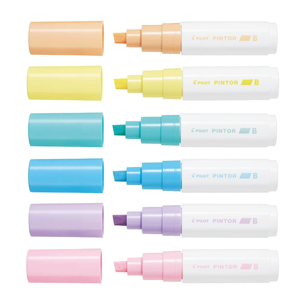Pilot Pintor Markers Broad Set Of 6 - Pastel - Nail Gallerys