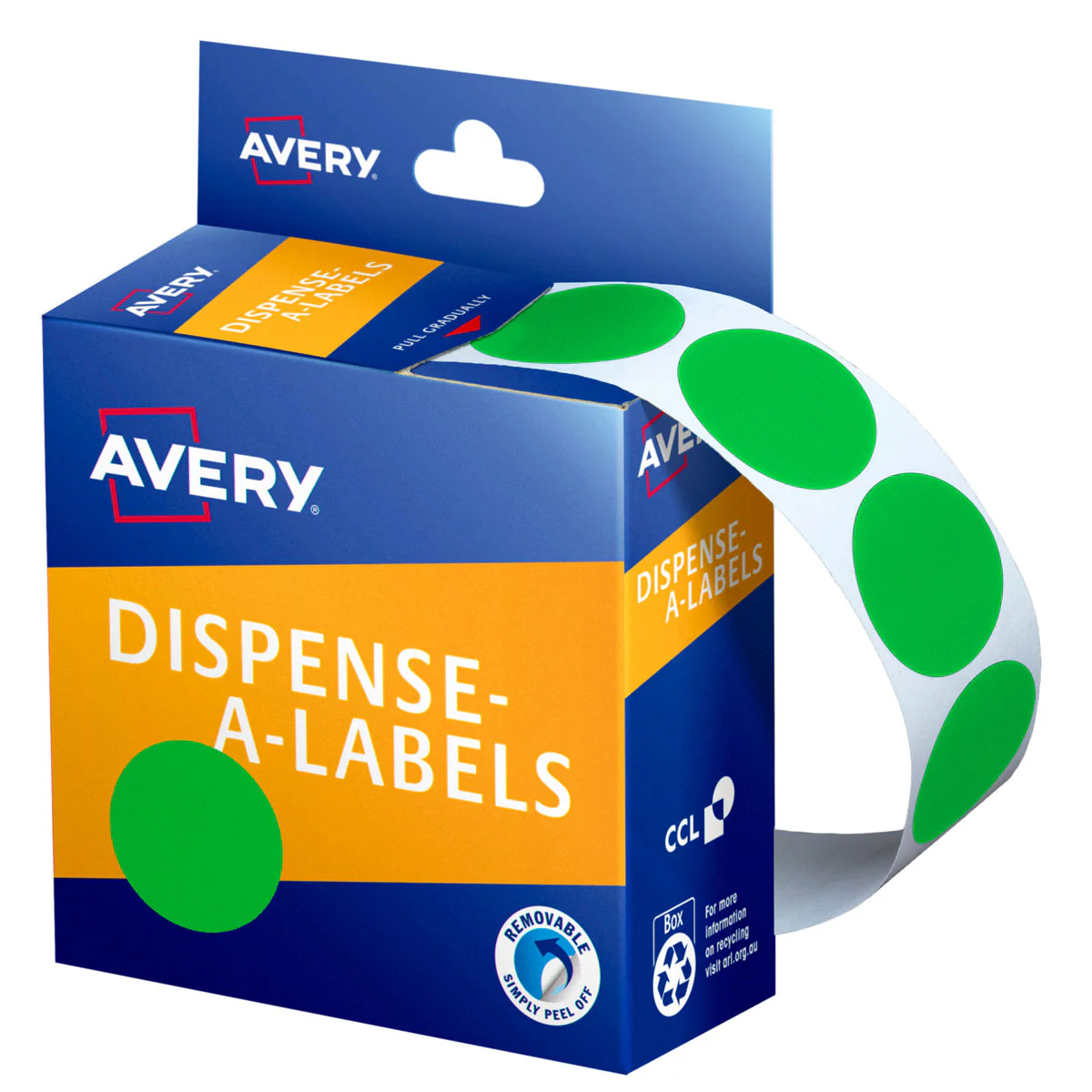 Avery Label Dispenser 937376 Green Round 24mm 500 Labels - Nail Gallerys