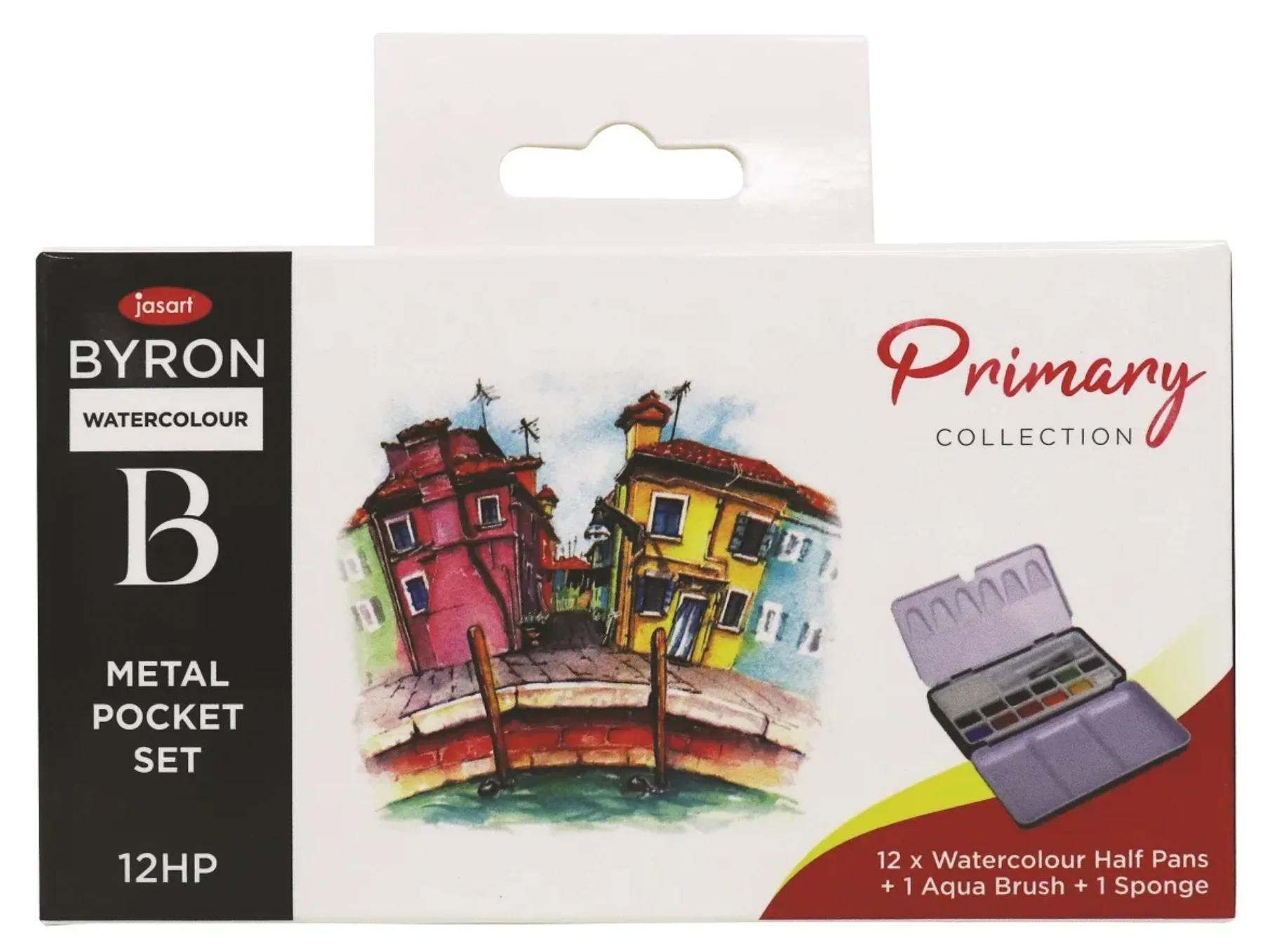 Jasart Byron Watercolour Primary Half Pan Pocket Set Of 12 - Nail Gallerys