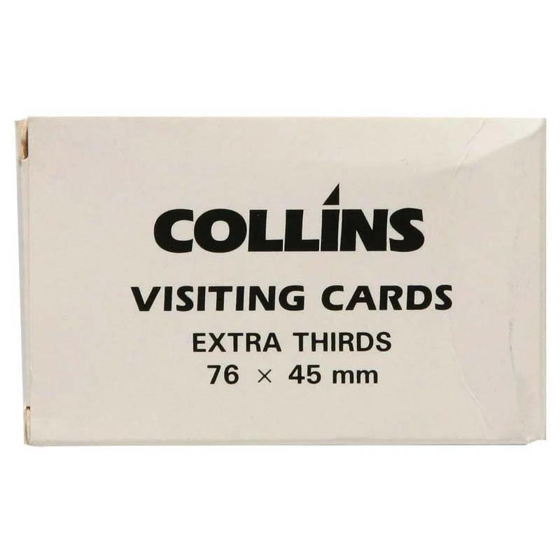 Collins Visiting Cards Extra Thirds Blank 210 Gsm Size 76mm X 45mm Packet 52 - Nail Gallerys