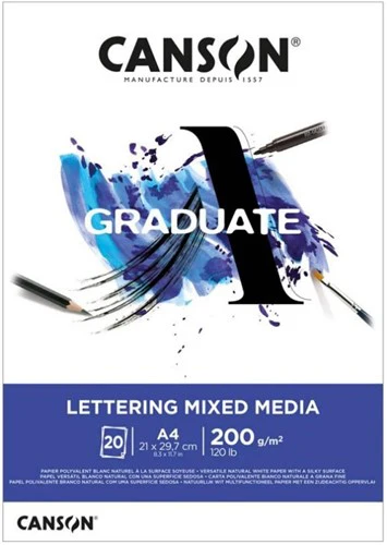 Canson Graduate Lettering Mix 200gsm 20 Sheet Pads - Nail Gallerys