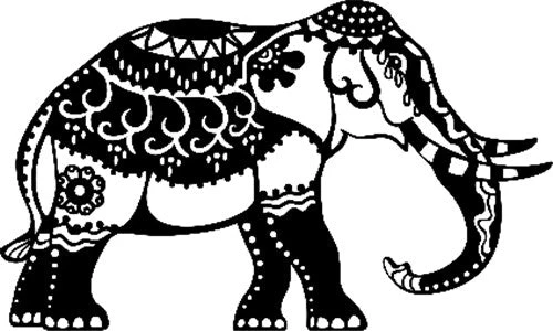 Marabu Plastic Silhouette Stencil Size A4 - Indian Elephant - Nail Gallerys