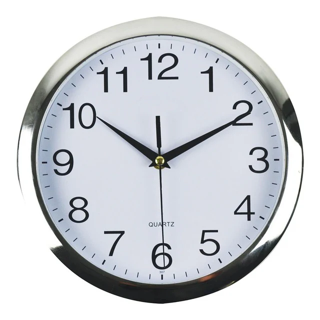 Italplast Wall Clock 26cm Chrome White - Nail Gallerys