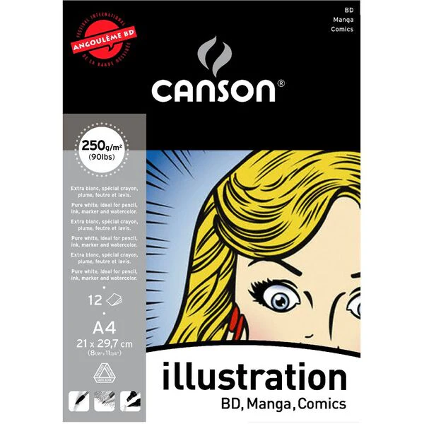 Canson Illustration 250gsm 12 Sheet A4 Pad - Nail Gallerys