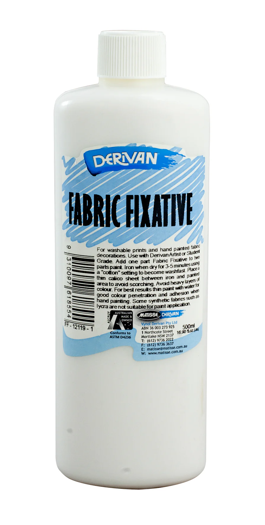 Derivan 500ml Fabric Fixative - Nail Gallerys