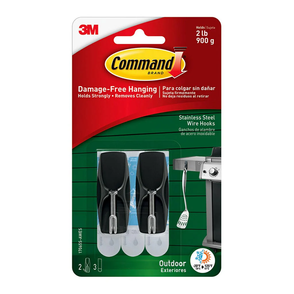 Command Medium Steel Wire Outdoor Hook Pack of 2 - Nail Gallerys