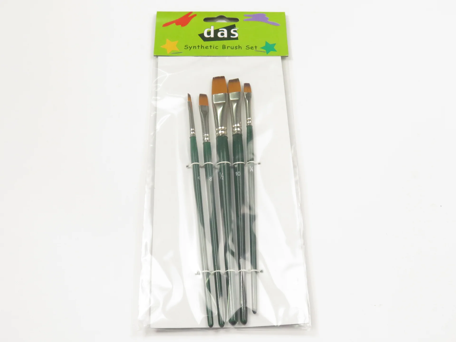 Das 8302 Small Flat Synthetic Paint Brushes Set Of 5 - Nail Gallerys