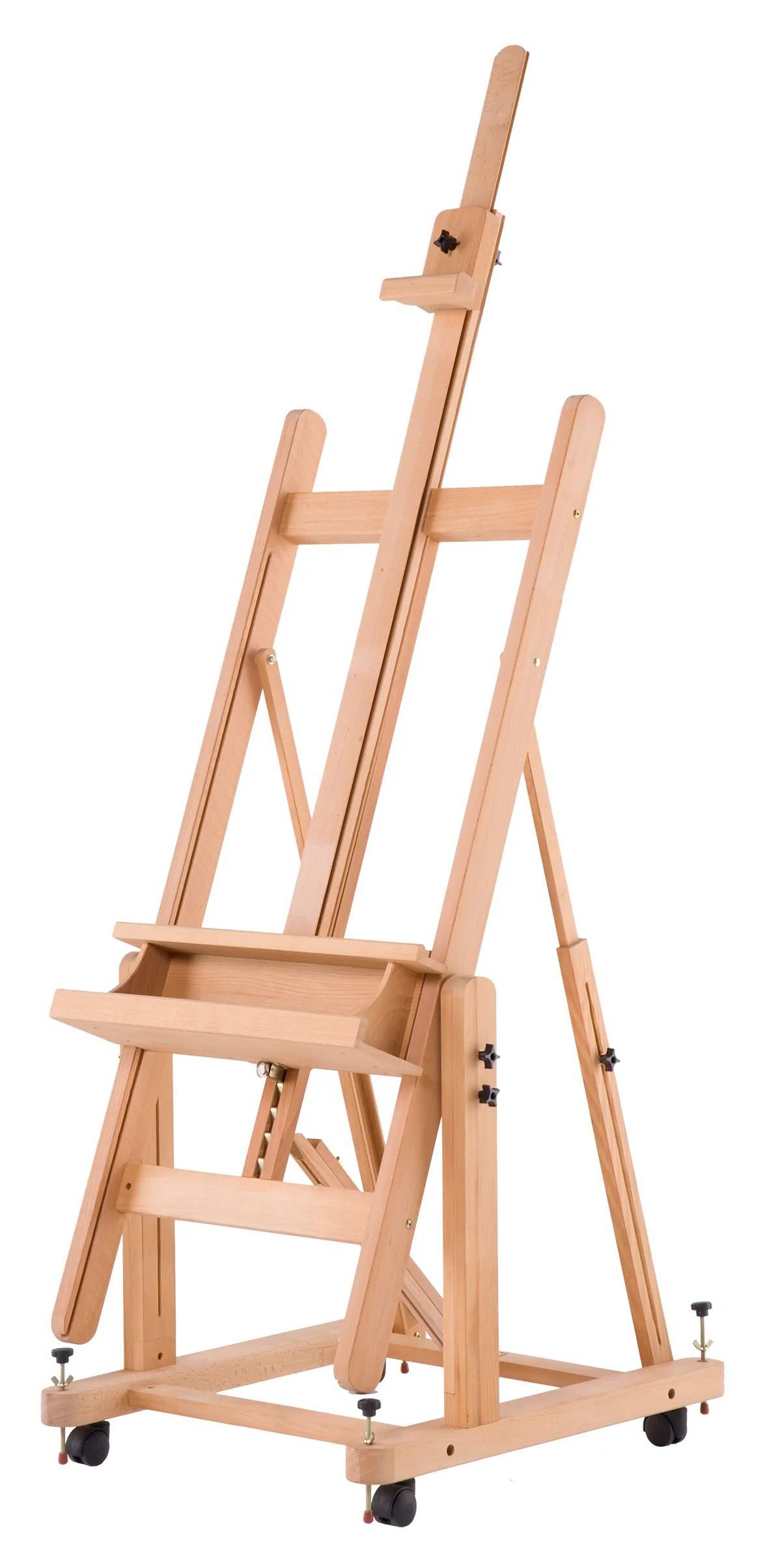 Das Master Studio Adjustable Elm Wood Easel With Wheels 65x70x204cm - Nail Gallerys