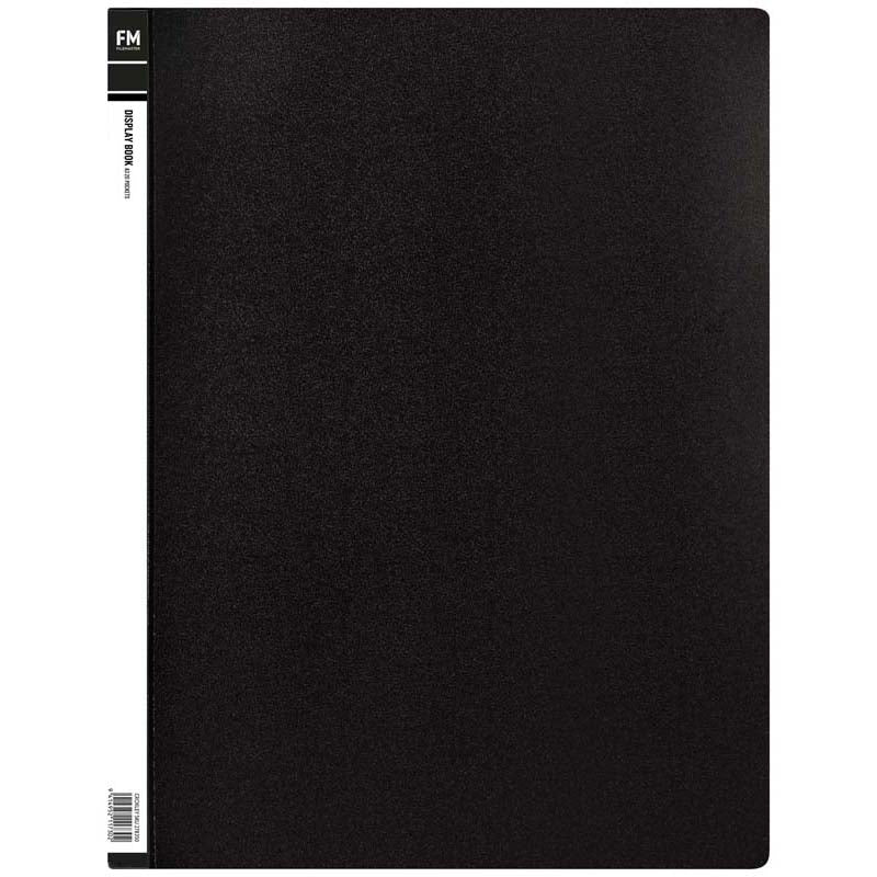 FM Display Book Size A3 Black 20 Pocket Polypropylene - Nail Gallerys