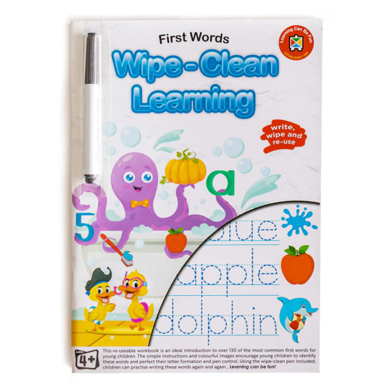 Learning Can Be Fun Wipe Clean First Words Learning Book With Marker - Nail Gallerys