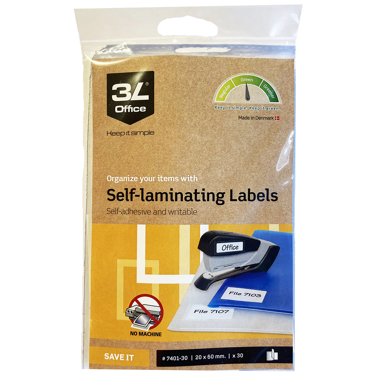 3L Self Laminating Labels 20x60mm 5up 6 Sheets - Pack Of 30 - Nail Gallerys