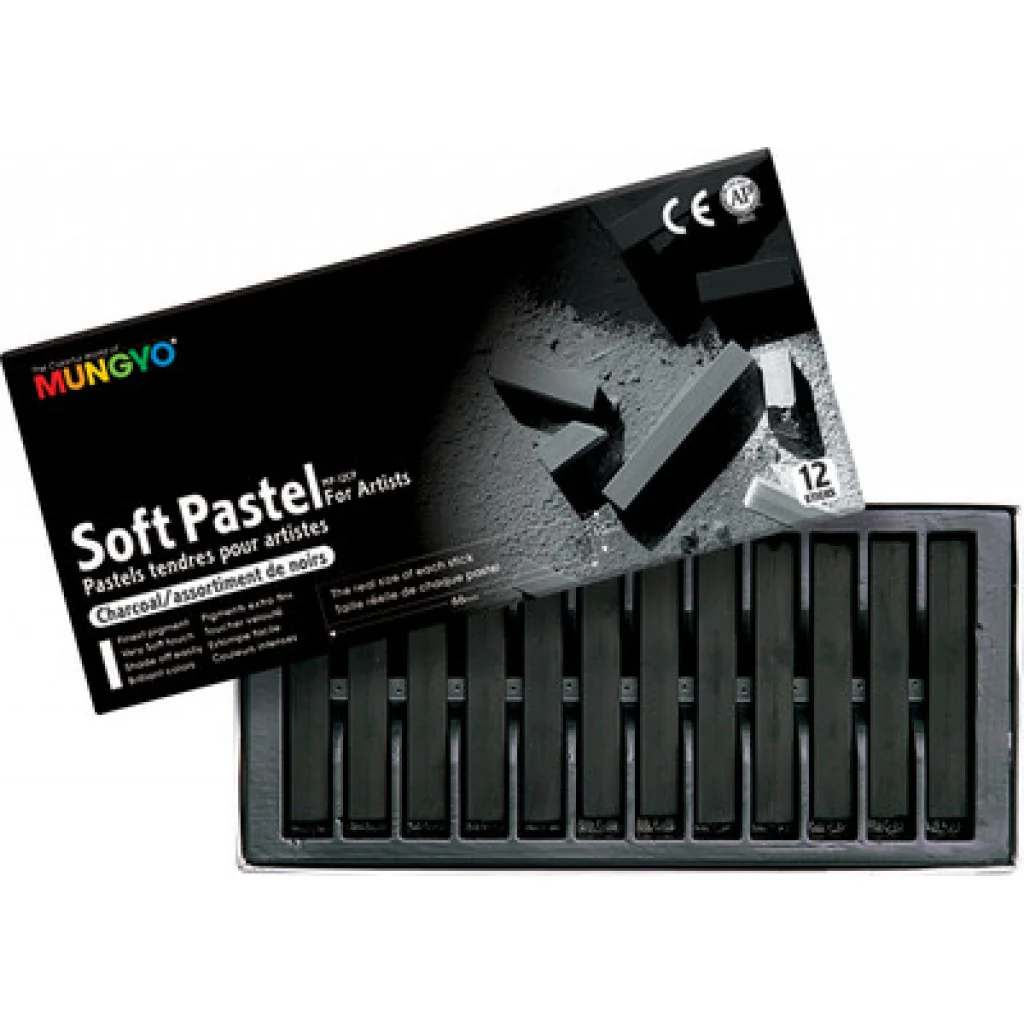 Mungyo Artist Square Soft Pastels Set of 12 Charcoals - Nail Gallerys