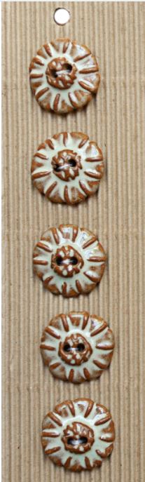 Incomparable Buttons - Brown & White - Card of 5 - Nail Gallerys