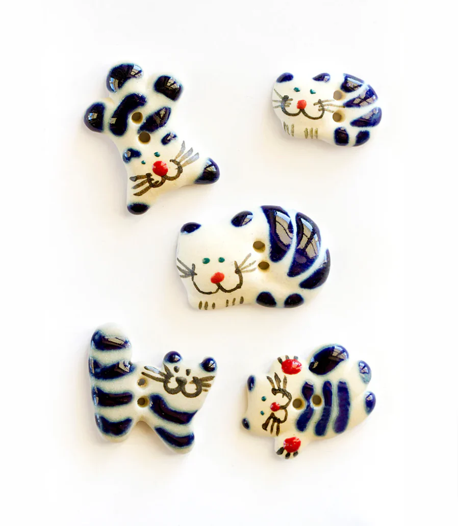 Incomparable Buttons - Cats - Card of 5 - Nail Gallerys