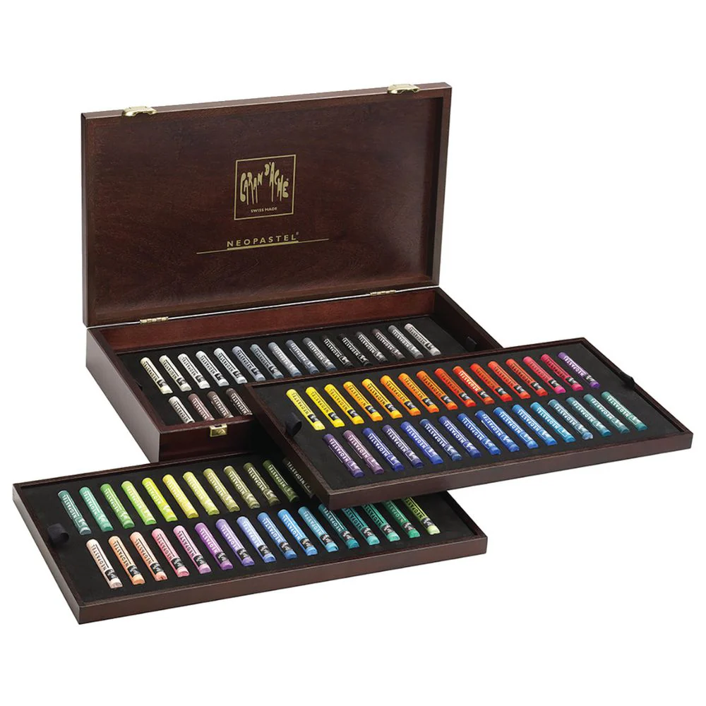 Caran D'ache Neopastel Wooden Box Of 96 - Nail Gallerys