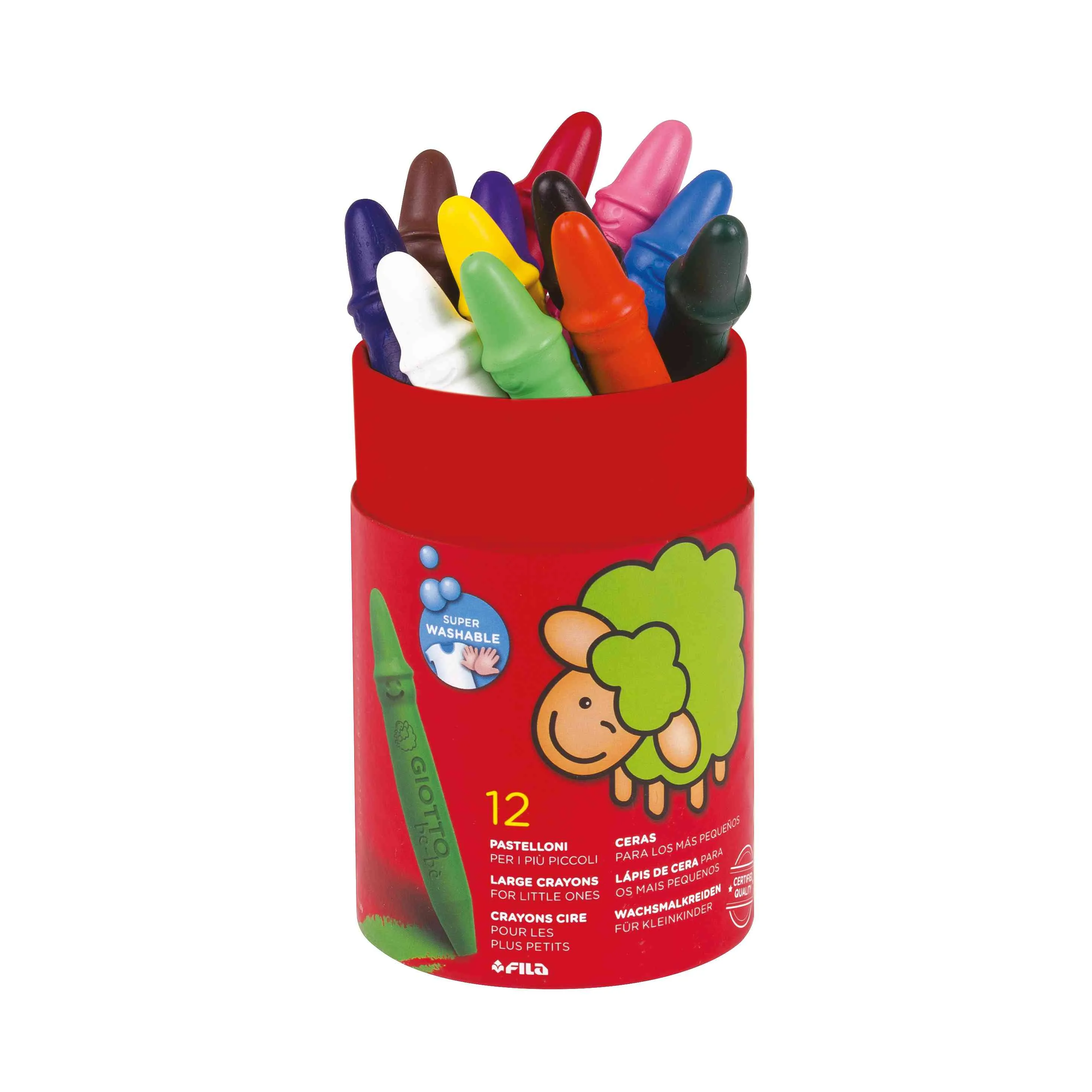 Giotto Be-Be Large Wax Crayons Pot of 12 - Nail Gallerys
