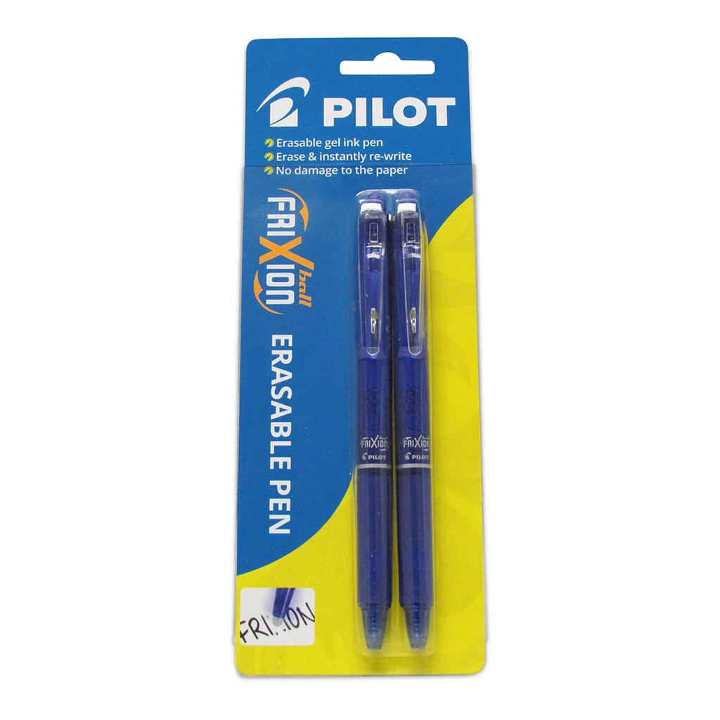 Pilot Frixion Clicker Erasable Fine Pens Blue Pack Of 2 - Nail Gallerys