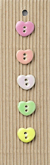 Incomparable Buttons - Small Assort Hearts - Card of 5 - Nail Gallerys